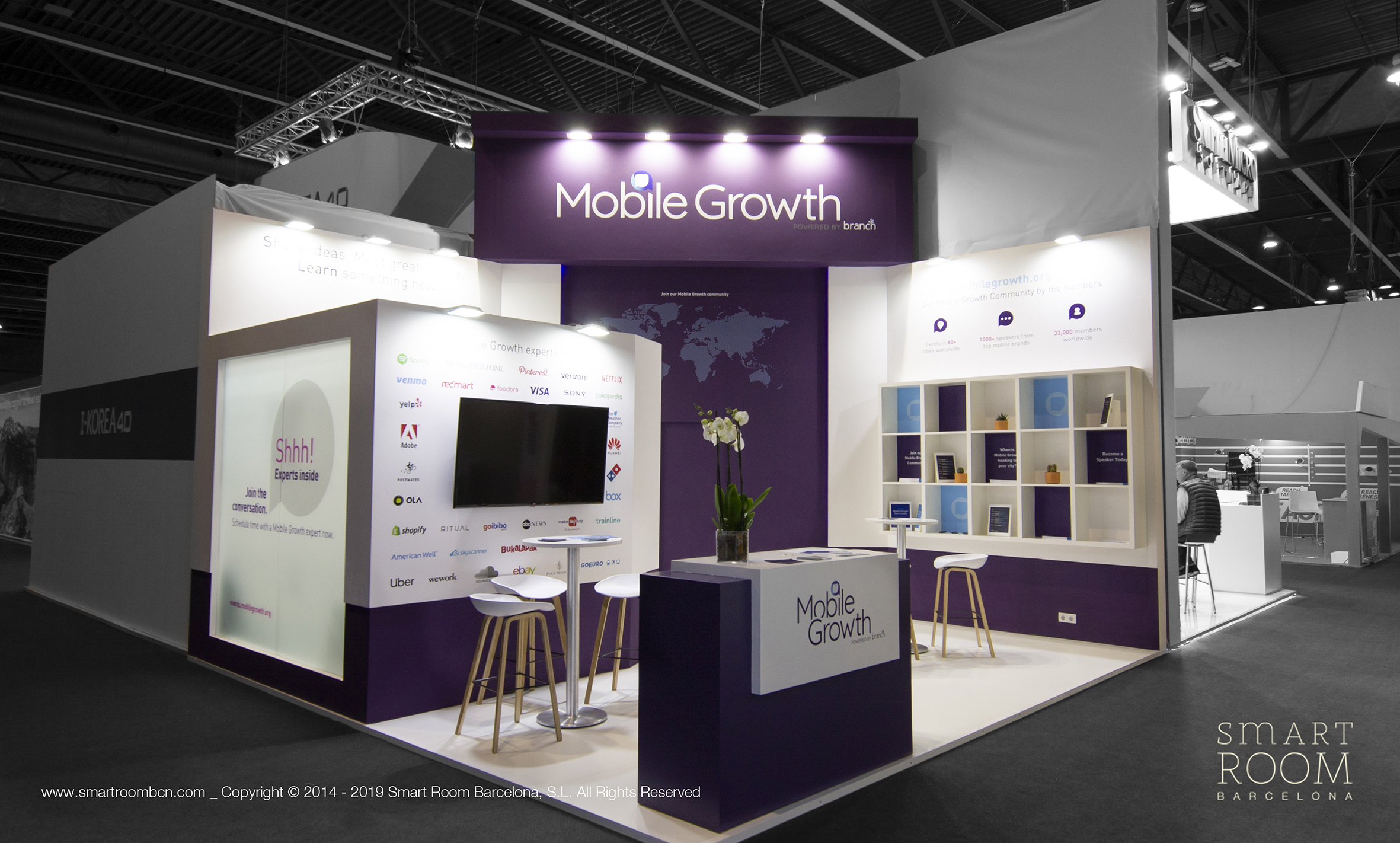 Stand for Branch at MWC by Smart Room Barcelona