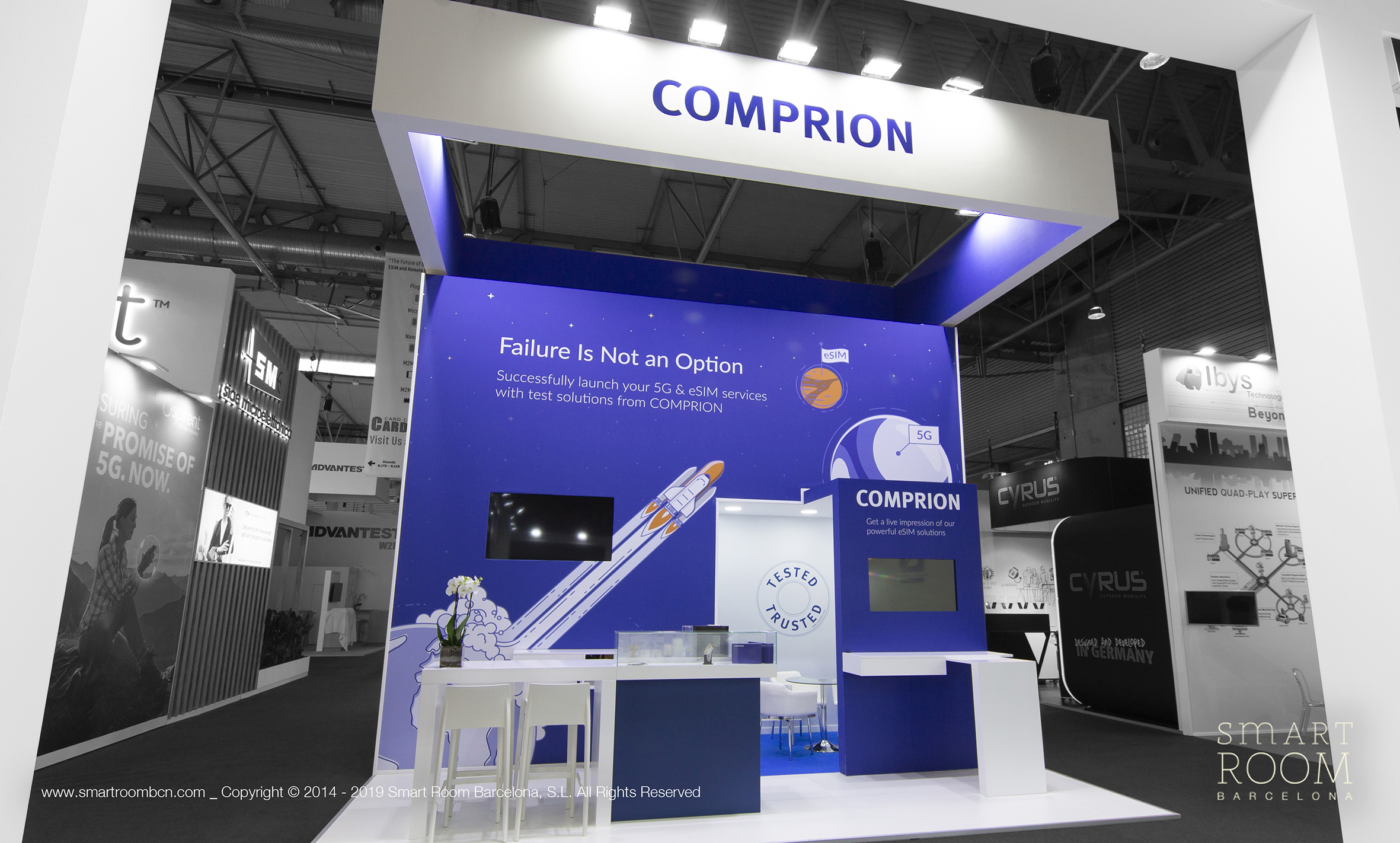 Stand for Comprion at MWC by Smart Room Barcelona