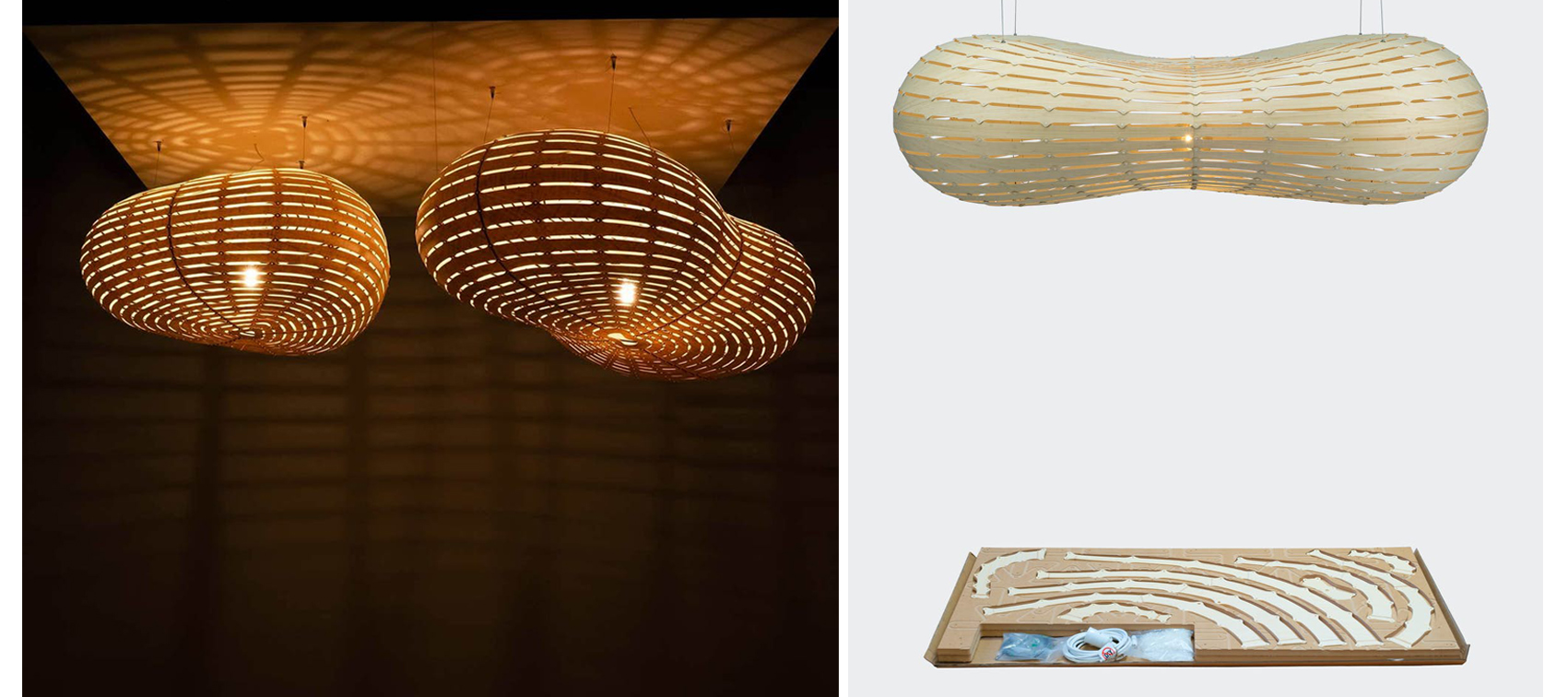 Bamboo lamp. Ecodesign and furniture.