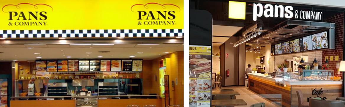 Pans & Company has been able to reshape the look of its service stores by incorporating contemporary finishes and graphic design, creating a distinct experience.